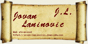 Jovan Laninović vizit kartica